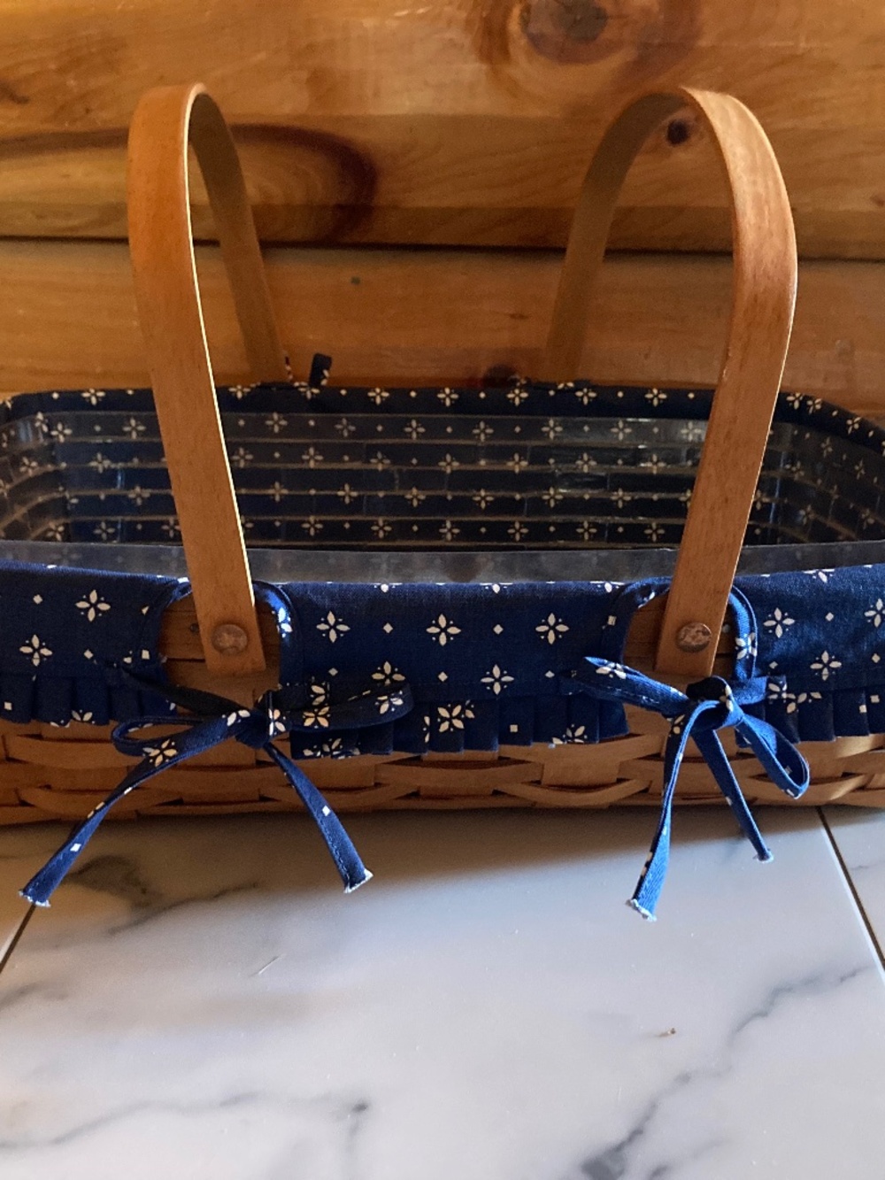 NWOT Longaberger Medium Gathering Basket 1993 Liner + Insert Set VINTAGE RARE